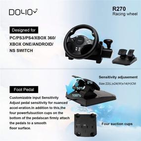 img 3 attached to 🎮 DoYO Gaming Racing Wheel for PC/PS3/PS4/XBOX ONE/XBOX 360/Nintendo Switch/Android - 270 Degree Driving Force Sim Game Steering Wheel with Responsive Gear and Pedals