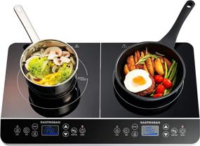 img 4 attached to 🔥 GASTRORAG LCD 1800W: Portable Double Induction Cooktop with Sensor Touch Stove - Efficient Countertop Burner