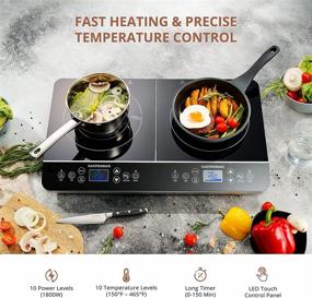 img 3 attached to 🔥 GASTRORAG LCD 1800W: Portable Double Induction Cooktop with Sensor Touch Stove - Efficient Countertop Burner