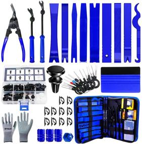 img 4 attached to 🔧 BYNIIUR Trim Removal Tool Kit: Car Pry Tools for Auto Panel Door Audio Removal, Clip Fastener Remover Set with Glove & Magnetic Holder - Blue