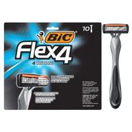 🪒 bic flex 4 men's 4-blade disposable razor, 10 count: get a smooth and precise shave every time! logo