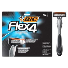 img 4 attached to 🪒 BIC Flex 4 Мужской одноразовый бритва с 4 лезвиями, 10 штук: Получите гладкое и точное бритье каждый раз!