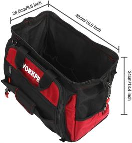 img 3 attached to 🛠️ WORKPRO 16" Top Wide Mouth Tool Bag: Waterproof Base, Multi-Compartment, 46 Pockets - Ideal Tool Organizer & Storage Solution [W081122A]