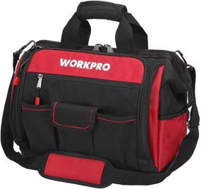 img 4 attached to 🛠️ WORKPRO 16" Top Wide Mouth Tool Bag: Waterproof Base, Multi-Compartment, 46 Pockets - Ideal Tool Organizer & Storage Solution [W081122A]