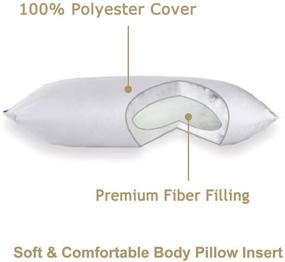 img 1 attached to 🛏️ Твердый наматрасник для большой подушки DOWNCOOL: невероятный комфорт для тех, кто спит на боку - дышащая и мягкая подушка 20 x 54 дюйма для взрослых.