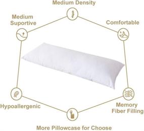 img 2 attached to 🛏️ Твердый наматрасник для большой подушки DOWNCOOL: невероятный комфорт для тех, кто спит на боку - дышащая и мягкая подушка 20 x 54 дюйма для взрослых.