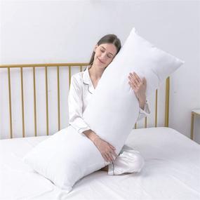 img 4 attached to 🛏️ DOWNCOOL Large Body Pillow Insert: Ultimate Comfort for Side Sleepers - Breathable & Soft 20 x 54 inch Bed Pillow for Adults
