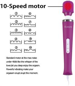 img 1 attached to 💜 iLuxjoy Ручной персональный вибромассажер: Мощный вибромассажер для глубокого массажа тканей шеи, спины и других зон - 10 скоростных режимов вибрации, фиолетовый цвет