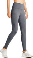 👖 women's fleece-lined leggings: thermal winter yoga pants with pockets for warm running tights logo