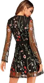 img 3 attached to Milumia Womens Floral Embroidery Sheer Women's Clothing in Dresses