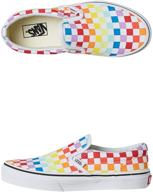 🌈 vans classic checkerboard rainbow truewhite: a stylish twist on timeless sneakers logo