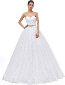 img 3 attached to 💭 Likedpage Women's Elegant Sweetheart Ball Gown Lace Bridal Wedding Dresses: A Dreamy Affair