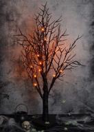 🎃 alladinbox halloween tree: 24 inch glittered black spooky tree with orange lights, spider web, and spiders - battery powered tabletop tree decoration for halloween - indoor/outdoor gift package логотип