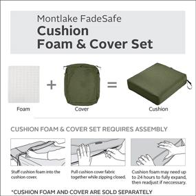 img 2 attached to 🪑 Montlake Water-Resistant Square Outdoor Seat Cushion Slip Cover, 21 x 21 x 5 Inch, Patio Furniture Chair Cushion Cover in Heather Fern Green