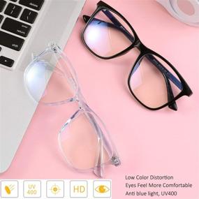 img 3 attached to 👓 Очки Pumier Blue Light Blocking для мужчин и женщин, компьютерные игровые очки - Против усталости глаз, защита от УФ-лучей и облегчение головной боли с использованием технологии прозрачного синего блокатора