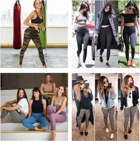 img 2 attached to Opuntia 3-Pack Leggings for Women - High-Waisted Tummy Control Workout Yoga Pants, Non-Transparent Running Legging