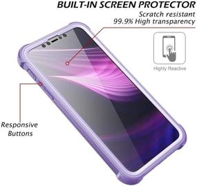 img 2 attached to 📱 Dexnor iPhone 11 Pro Max Case + Screen Protector - Slim Clear Rugged Full Body Protective Shockproof Hard Back Defender Dual Layer Heavy Duty Bumper Cover Case for 6.5" iPhone 11 Pro Max - Purple