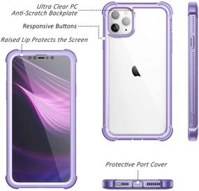 img 3 attached to 📱 Dexnor iPhone 11 Pro Max Case + Screen Protector - Slim Clear Rugged Full Body Protective Shockproof Hard Back Defender Dual Layer Heavy Duty Bumper Cover Case for 6.5" iPhone 11 Pro Max - Purple