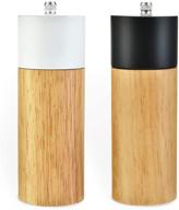 🌶️ premium wooden pepper mill and salt grinder set - adjustable coarseness, tableware gifts - 2 pack-6 inch logo