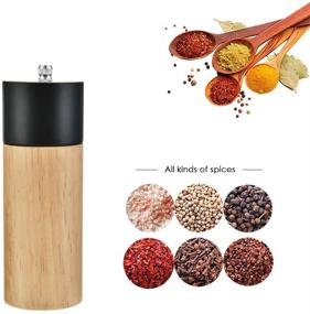 img 3 attached to 🌶️ Premium Wooden Pepper Mill and Salt Grinder Set - Adjustable Coarseness, Tableware Gifts - 2 Pack-6 Inch