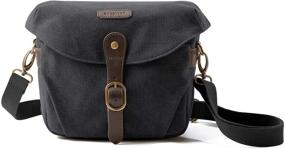 img 4 attached to 📷 BAGSMART Vintage Padded Camera Bag with Rain Cover for SLR DSLR - Black