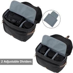 img 3 attached to 📷 BAGSMART Vintage Padded Camera Bag with Rain Cover for SLR DSLR - Black