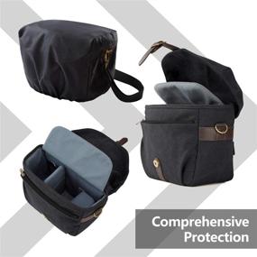 img 1 attached to 📷 BAGSMART Vintage Padded Camera Bag with Rain Cover for SLR DSLR - Black