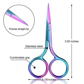 img 3 attached to ✂️ Men's Stainless Steel Straight Scissors for Eyebrow, Moustache & Hair Grooming