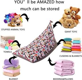 img 2 attached to 🧸 Stuffed Animal Bean Bag Chair: Organize Kids' Toys with Foldable Stuffie Seat & Extra Large Super Soft Velvet - Only Cover Bag Included