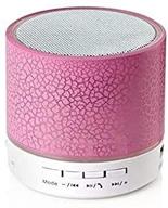 🔊 enhanced colorful led mini wireless speaker: portable bluetooth speaker with hd sound, bass fm audio, built-in mic - usb/sd/tf support - perfect for smartphone, laptops, pc (pink) logo