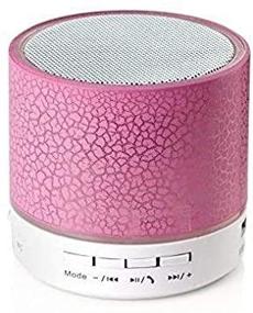 img 1 attached to 🔊 Enhanced Colorful LED Mini Wireless Speaker: Portable Bluetooth Speaker with HD Sound, Bass FM Audio, Built-in Mic - USB/SD/TF Support - Perfect for Smartphone, Laptops, PC (Pink)