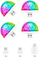 🎉 usb mini disco light: multi-color led car atmosphere light - sound activated party light for home room dance parties, birthday, wedding, xmas decorations (4 pack) logo