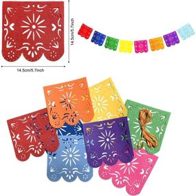 img 3 attached to 🎉 ZERODECO Fiesta Party Supplies: Colorful Mexicano Picado Banner, Foil Balloons, Paper Fan Pompoms, and Triangle Bunting Banner for Cinco De Mayo Celebration