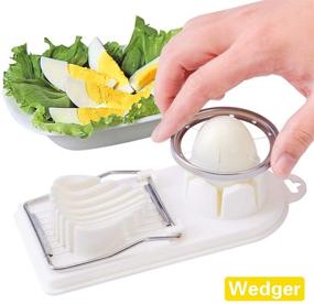 img 2 attached to 🥚 Zeakone 2-in-1 Stainless Steel Egg Slicer Cutter - Multi-Purpose Egg Dicer & Wedger with Cutting Wires