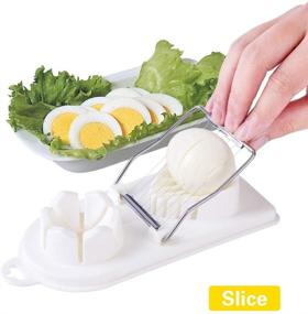 img 1 attached to 🥚 Zeakone 2-in-1 Stainless Steel Egg Slicer Cutter - Multi-Purpose Egg Dicer & Wedger with Cutting Wires