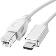 🖨️ high-speed usb c printer cable - type c to type b cord for brother, hp, canon, and more - 3.28ft white logo