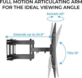 img 3 attached to 📺 Premium Full Motion Articulating TV Wall Mount Bracket | Fits 75, 80, 85, 90, 100" Flat & Curved Screen TVs | 900 x 600 VESA | Full Motion Swivel, Tilt, & Rotation