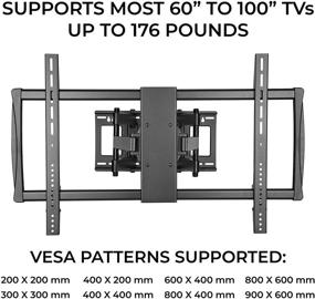 img 2 attached to 📺 Premium Full Motion Articulating TV Wall Mount Bracket | Fits 75, 80, 85, 90, 100" Flat & Curved Screen TVs | 900 x 600 VESA | Full Motion Swivel, Tilt, & Rotation