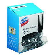 🍴 dixie individually wrapped 6.1" medium-weight polystyrene plastic fork by georgia-pacific (gp pro), black, fm5w540, 540 count (90 forks/box, 6 boxes/case) logo