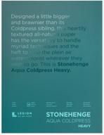 stonehenge aqua тяжелый водяной блок для акварели 300 фунтов, 12x16 дюймов, cold press, белый, пакет из 10 листов логотип