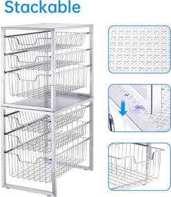 img 1 attached to Stackable Chrome 3-Tier Under Sink Organizer with Sliding Storage Drawer for Kitchen, Bathroom, and Office - Simplified Trending Cabinet Organizer