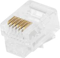 🔌 monoprice rj12 6p6c plug flat stranded: 50-piece/bag (107270) - enhanced connectivity solution with excellent durability logo