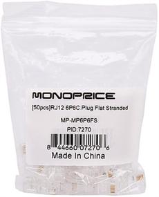 img 1 attached to 🔌 Monoprice RJ12 6P6C Plug Flat Stranded: 50-Piece/Bag (107270) - Enhanced Connectivity Solution with Excellent Durability