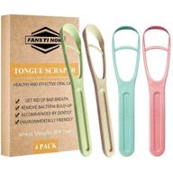 the ultimate tounge scraper cleaner: best scrapers ever! designed in the usa - eco-friendly wheat material for low-carbon living - banish bad breath halitosis - 4 pack logo