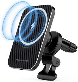 img 4 attached to 🚗 BIUBLE MagSafe Car Mount Charger - 15W Fast Charging Magnetic Wireless Charger for iPhone 13/12 Series - Air Vent Phone Holder Included