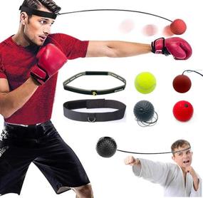 img 4 attached to 🥊 Ultimate Boxing Reflex Ball Set - 4 Balls, 2 Headbands - Improve Speed, Reactions, Coordination - Ideal Boxing Equipment for Kids and Adults