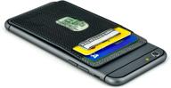 dockem adhesive smartphone card wallet: 2 card slots with removable stick-on: synthetic leather twill style card holder for iphone, android, and more [black and grey] logo