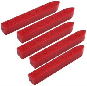 img 1 attached to 🔴 FQL 5Pcs Sealing Wax Sticks for Postage Letter Retro Vintage Wax Seal Stamp - Chinese Red (No Wicks)