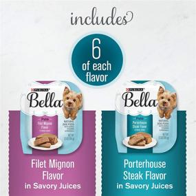 img 2 attached to 🐶 Purina Bella Natural Small Breed Pate Wet Dog Food: Filet Mignon & Porterhouse Steak Variety Pack - 12 Trays, 3.5 oz Each