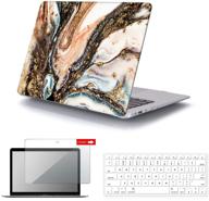 👩 ileadon macbook air 11 inch case (2015 release) incl. keyboard cover & screen protector - compatible with macbook air 11 inch (model: a1370/a1465) - gilt marble logo